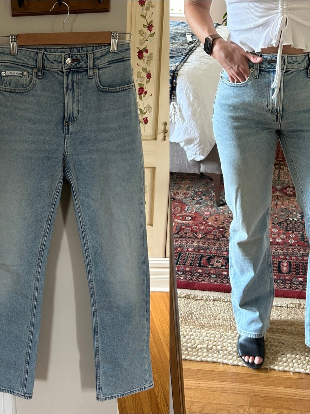 Calvin Klein high rise slim straight jeans